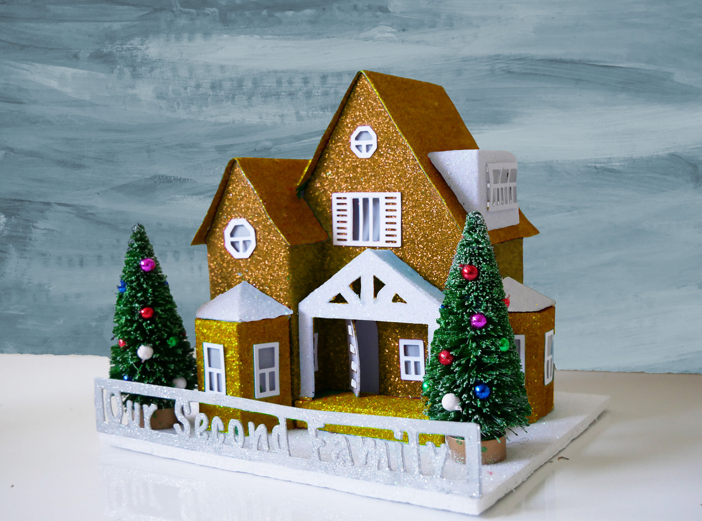 A Cozy Little Home - Lighted Personalized putz for Special Occasions (Finished House)