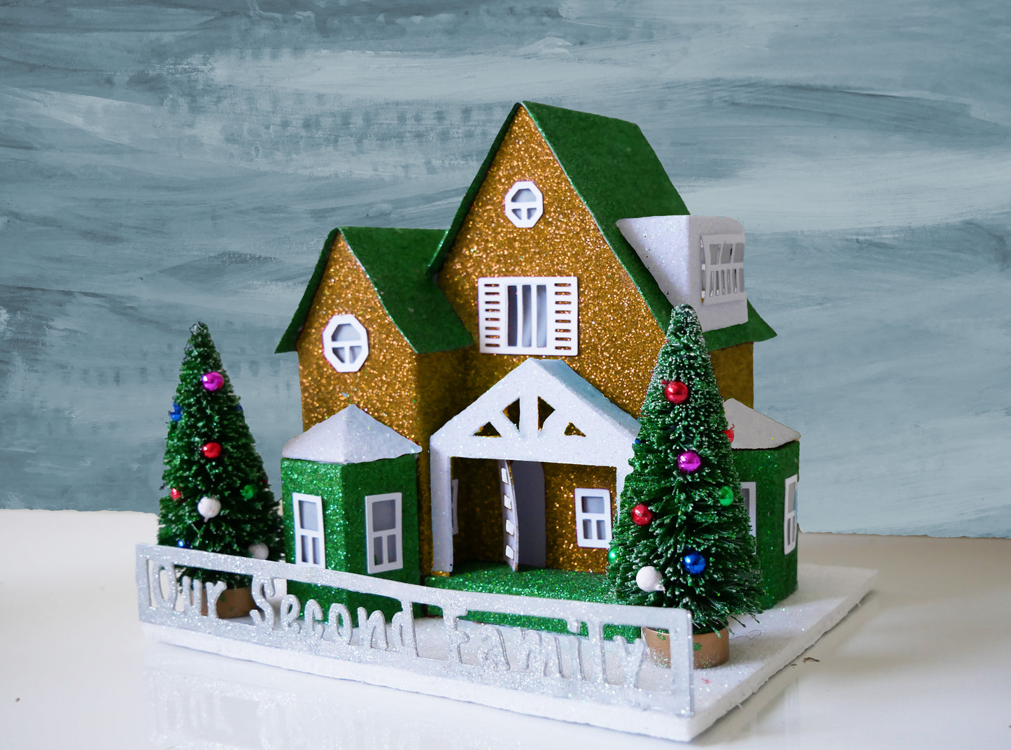 A Cozy Little Home - Lighted Personalized putz for Special Occasions (Finished House)