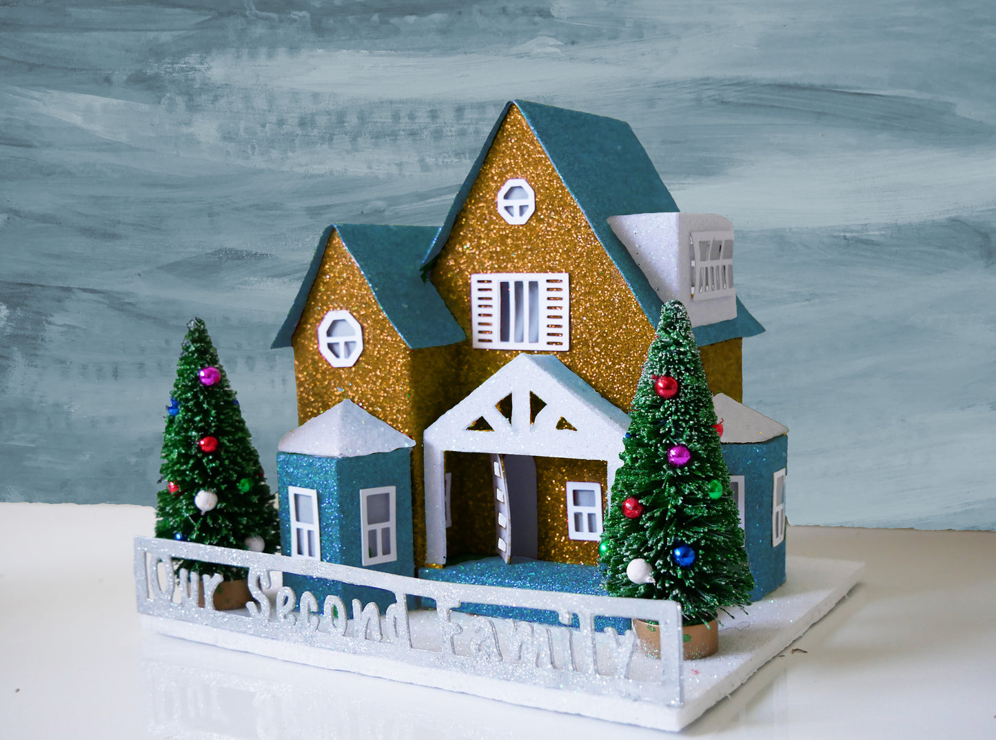 A Cozy Little Home - Lighted Personalized putz for Special Occasions (Finished House)