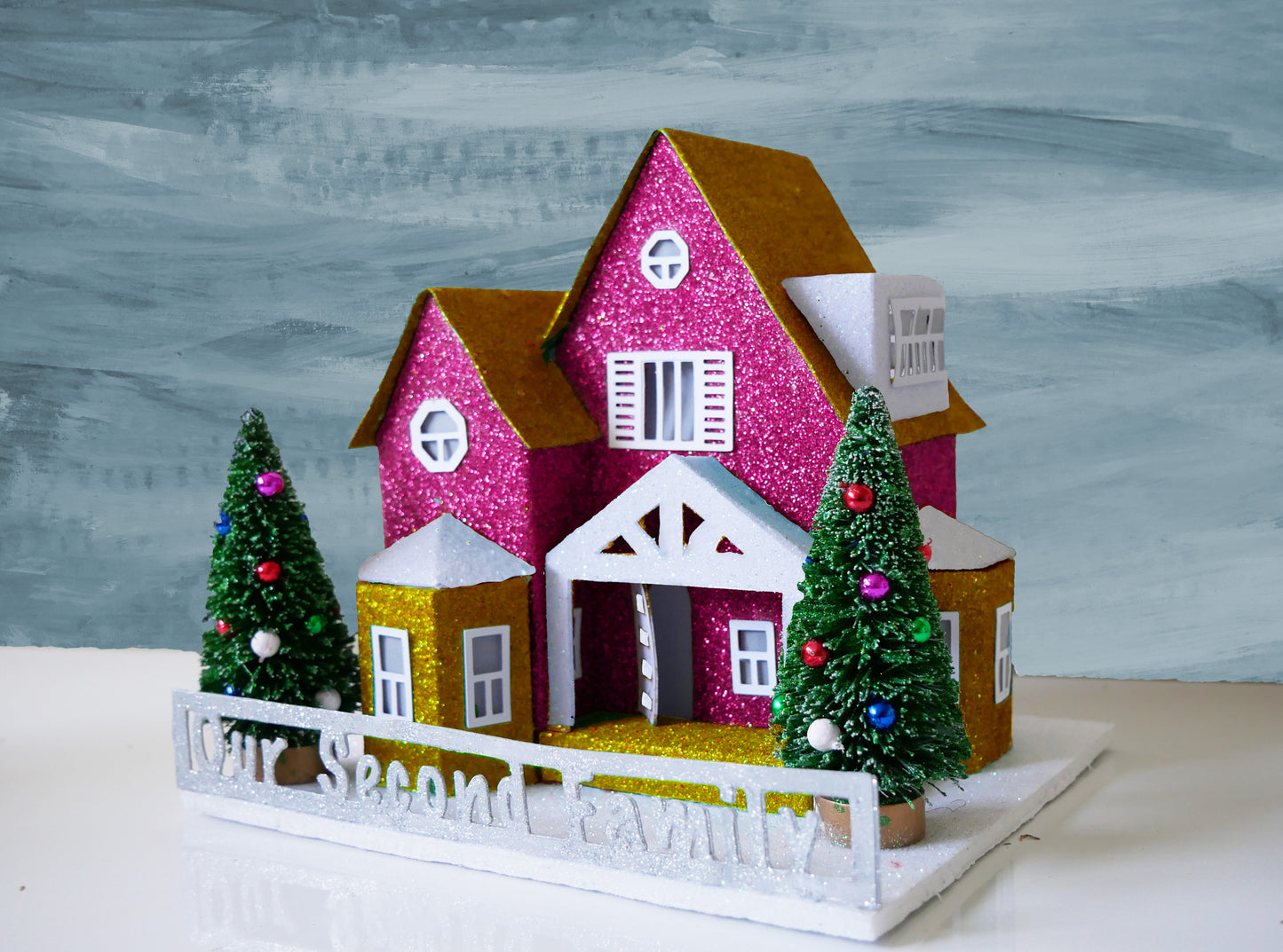 A Cozy Little Home - Lighted Personalized putz for Special Occasions (Finished House)