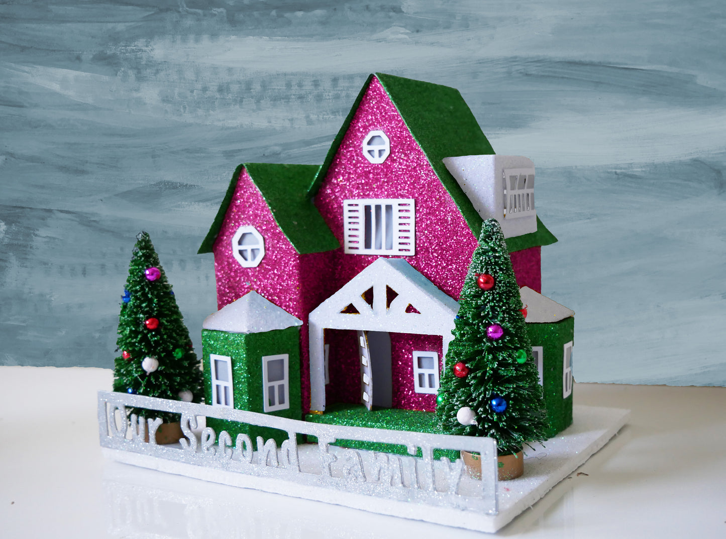 A Cozy Little Home - Lighted Personalized putz for Special Occasions (Finished House)