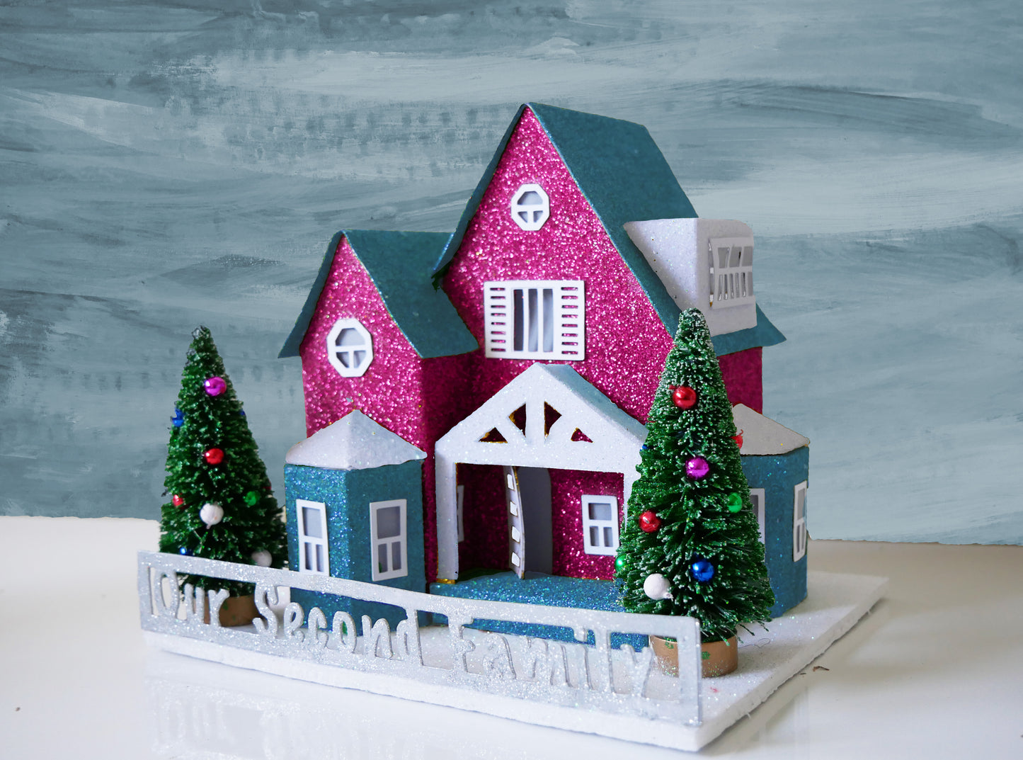 A Cozy Little Home - Lighted Personalized putz for Special Occasions (Finished House)