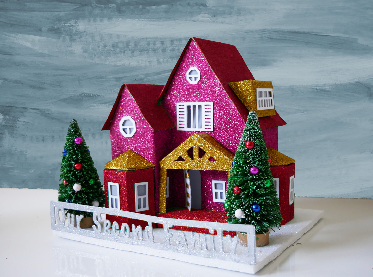 A Cozy Little Home - Lighted Personalized putz for Special Occasions (Finished House)