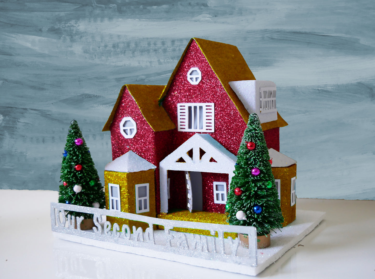 A Cozy Little Home - Lighted Personalized putz for Special Occasions (Finished House)