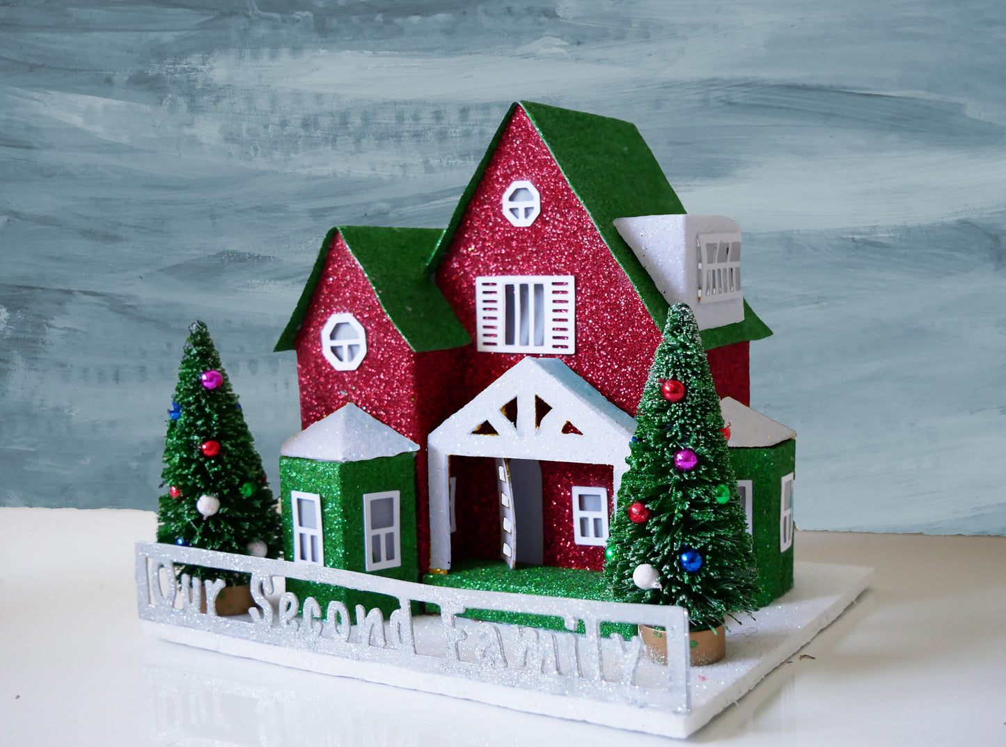 A Cozy Little Home - Lighted Personalized putz for Special Occasions (Finished House)