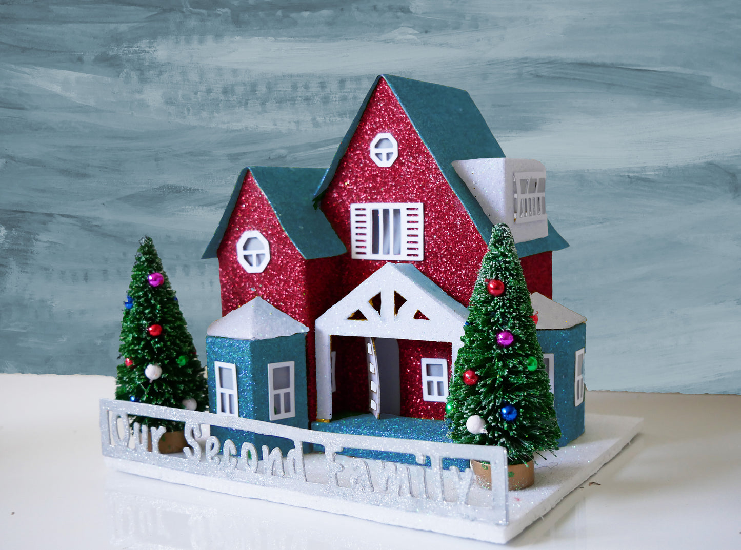 A Cozy Little Home - Lighted Personalized putz for Special Occasions (Finished House)