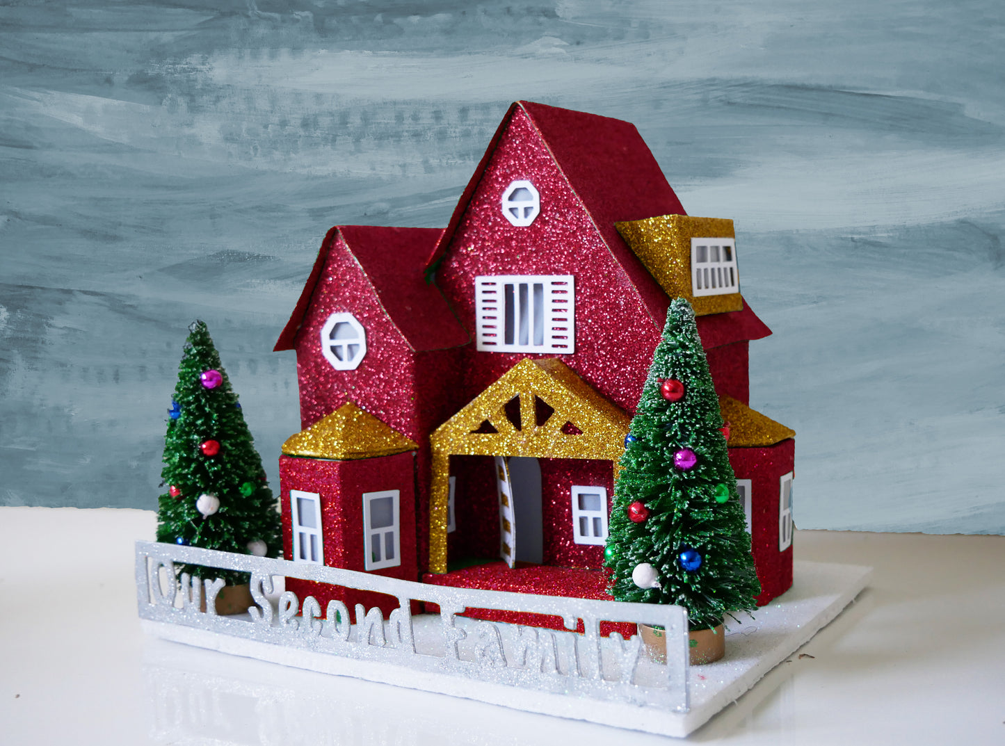 A Cozy Little Home - Lighted Personalized putz for Special Occasions (Finished House)